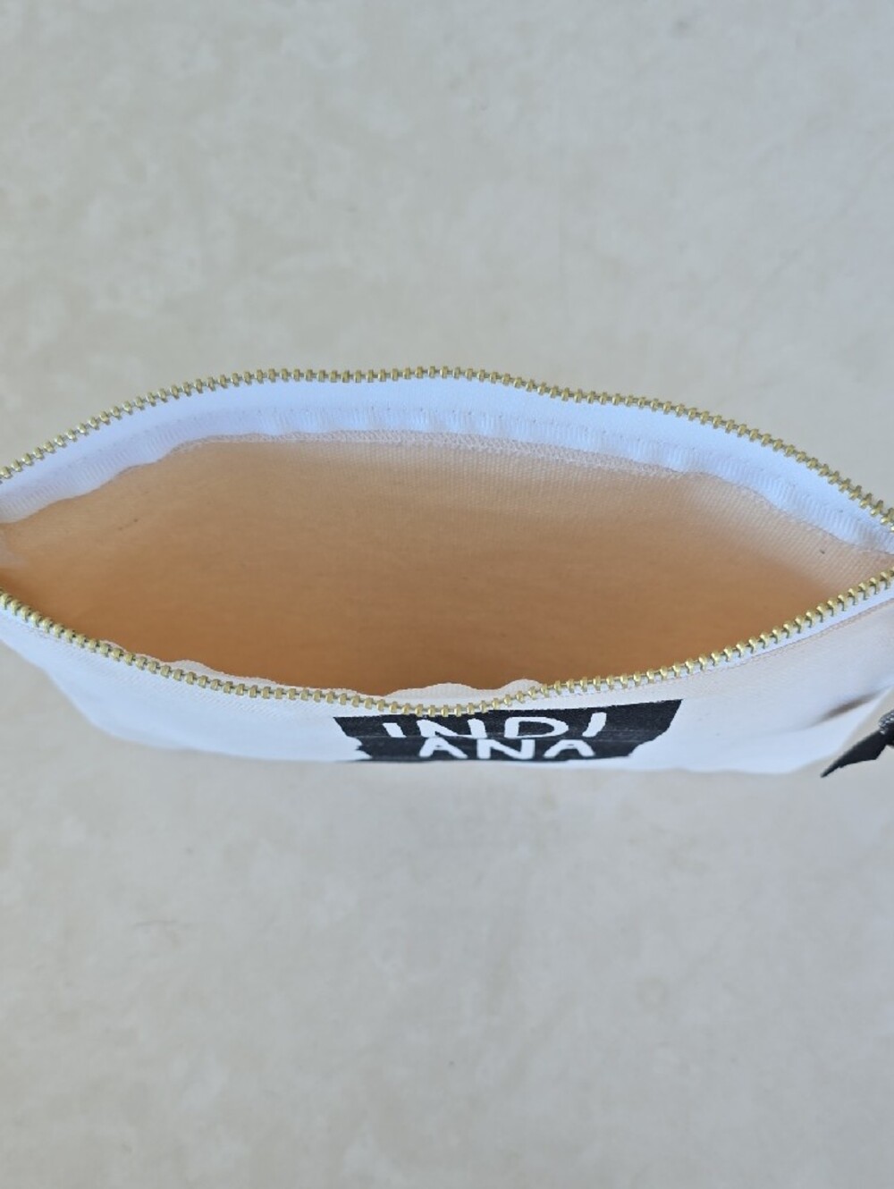Indiana Canvas Zip Pouch - Black Print on Natural Canvas - Picture 3 of 4